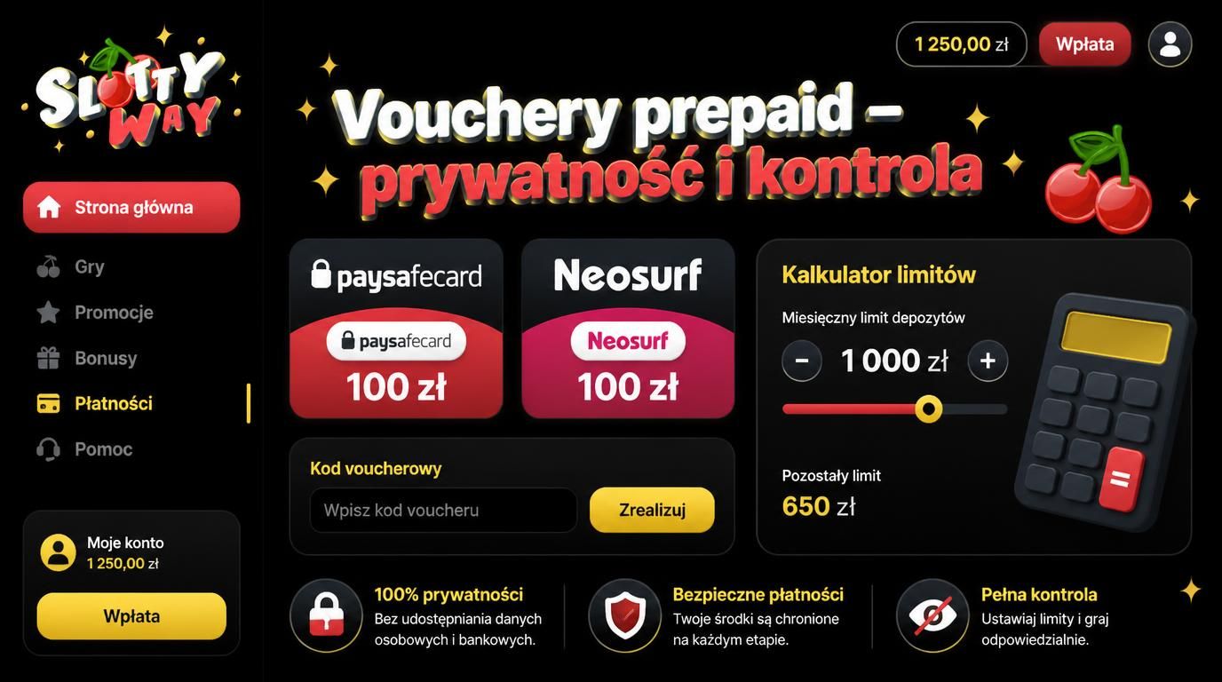 Ilustracja metod prepaid pod względem prywatności i limitów w Slottyway Casino