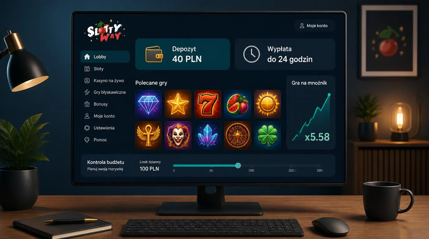 Panel kasyna z depozytem 40 PLN, wypłatą do 24 godzin i kafelkami dostępnych gier